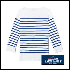Saint James Classic Breton Royal Blue & White Striped Boatneck Top